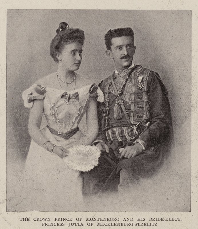 Montenegron kruununprinssi ja hänen morsiamensa Mecklenburg-Strelitzin prinsessa Jutta tekijältä English Photographer