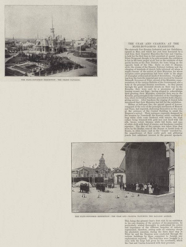 Tsaari ja tsaaritar Nijni-Novgorod-näyttelyssä tekijältä English Photographer