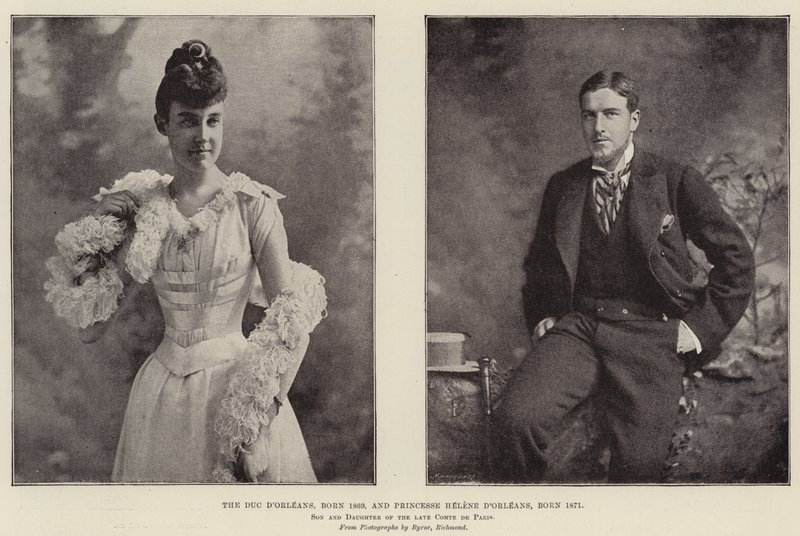 The Duc dOrleans, syntynyt 1869, ja Princesse Helene dOrleans, syntynyt 1871, edesmenneen kreivi de Parisin poika ja tytär tekijältä English Photographer