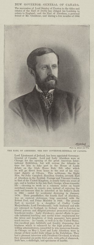 Earl of Aberdeen, Kanadan uusi kenraalikuvernööri tekijältä English Photographer