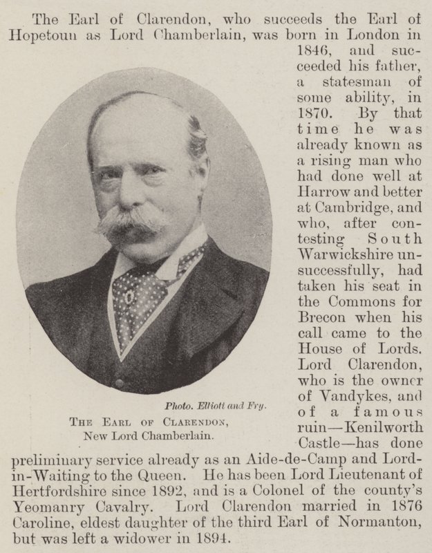 Earl of Clarendon, New Lord Chamberlain tekijältä English Photographer