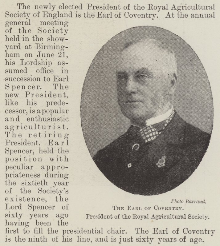 Earl of Coventry, Royal Agricultural Societyn puheenjohtaja tekijältä English Photographer