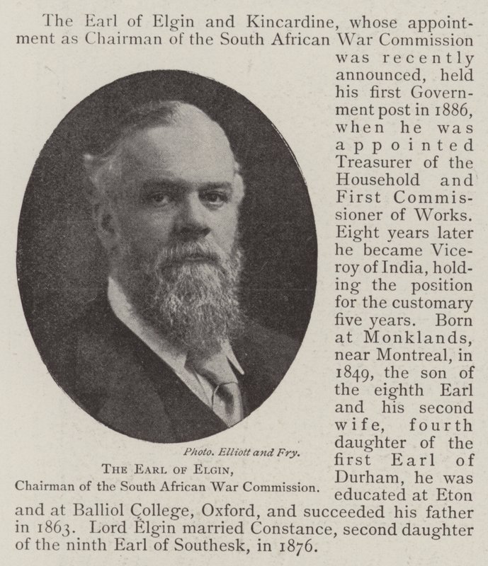 Earl of Elgin, Etelä-Afrikan sotakomission puheenjohtaja tekijältä English Photographer