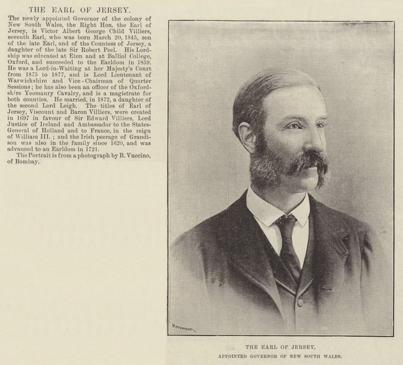 Earl of Jersey, nimitetty Uuden Etelä-Walesin kuvernööriksi tekijältä English Photographer