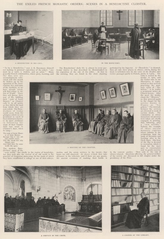 Maanpaossa olevat ranskalaiset luostarikunnat, kohtauksia benediktiiniläisluostarissa tekijältä English Photographer
