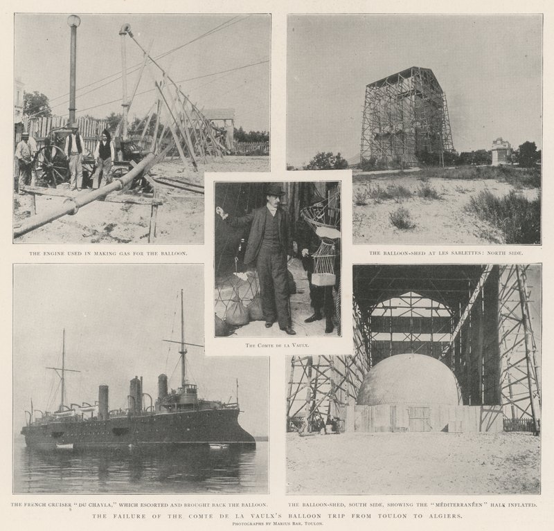 Comte de la Vaulxsin ilmapallomatkan epäonnistuminen Toulonista Algeriin tekijältä English Photographer