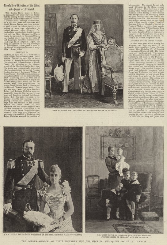 Heidän Majesteettiensa kultaiset häät, Tanskan kuningas Christian IX ja kuningatar Louise tekijältä English Photographer