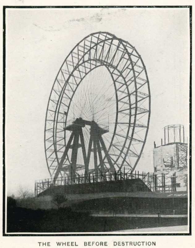 Suuri pyörä Earls Courtissa Lontoossa; The Spherestä, 13. huhtikuuta 1907 tekijältä English Photographer