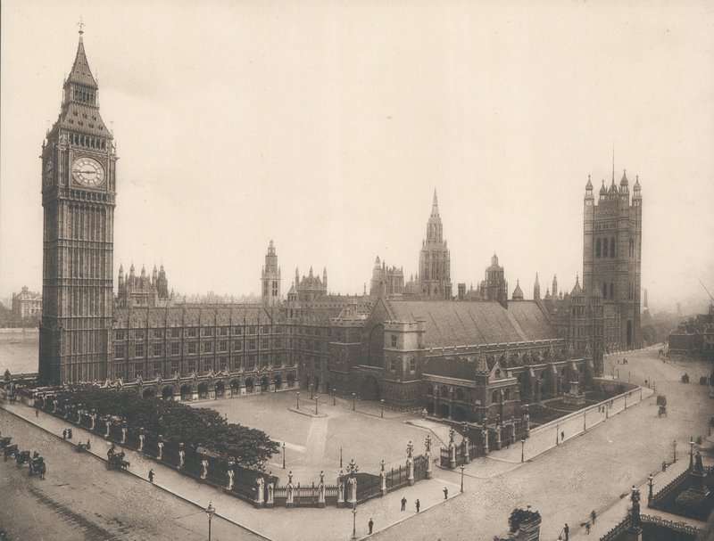 Parlamenttitalo ja Big Ben, Lontoo, noin 1900 tekijältä English Photographer