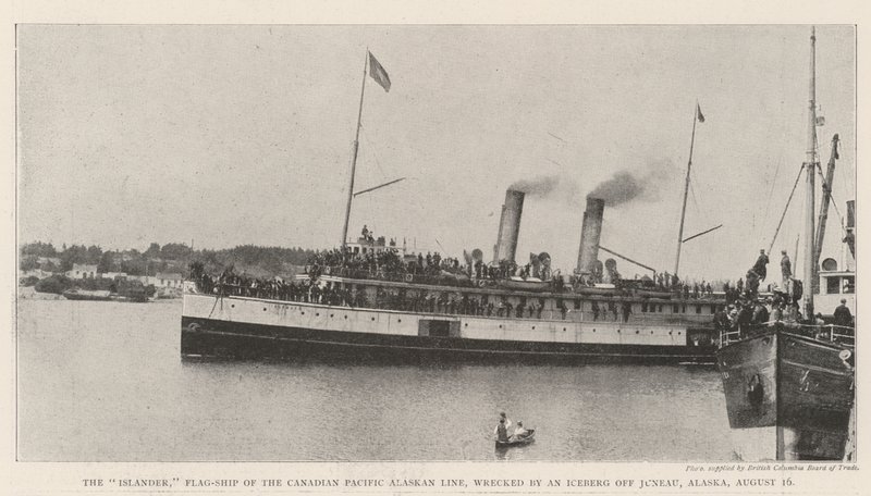 Islander, Canadian Pacific Alaskan Linen lippulaiva, jäävuoren haaksirikkoutunut Juneaun edustalla Alaskassa 16. elokuuta tekijältä English Photographer