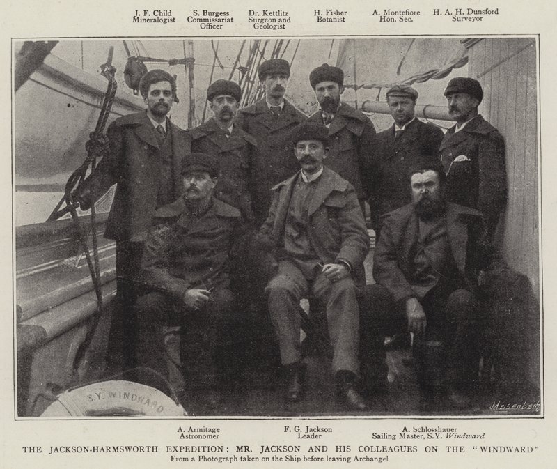 Jackson-Harmsworth Expedition, herra Jackson ja hänen kollegansa tuulen puolella tekijältä English Photographer