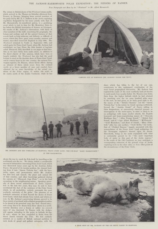 Jackson-Harmsworth Polar Expedition, Nansenin löytö tekijältä English Photographer