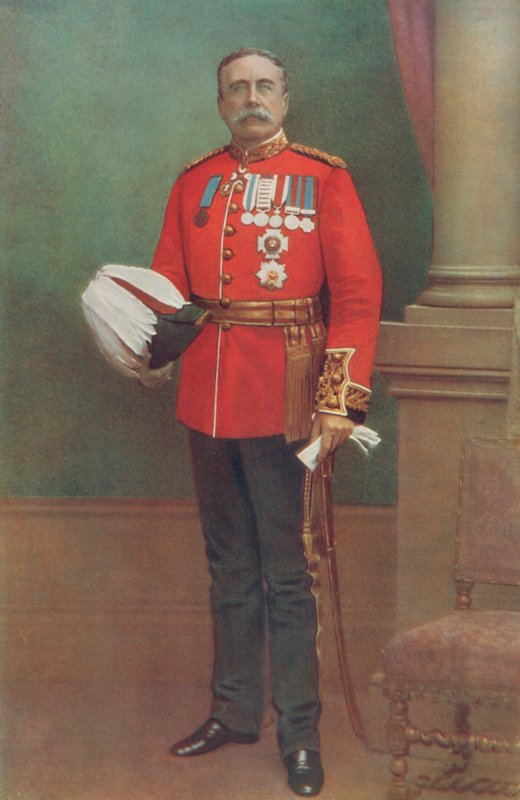 Edesmennyt kenraali Sir W. S. A. Lockhart. Intian ylipäällikkö tekijältä English Photographer