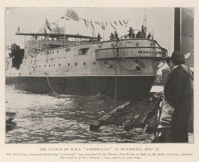HMS Cornwallis lanseerattiin Blackwallissa 17. heinäkuuta tekijältä English Photographer