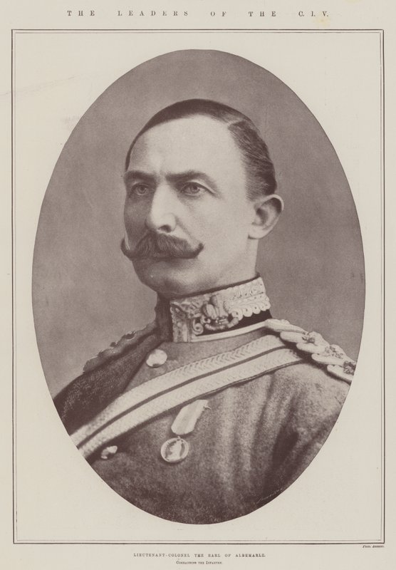 CIV:n johtajat, everstiluutnantti Earl of Albemarle, komentamassa jalkaväkeä tekijältä English Photographer