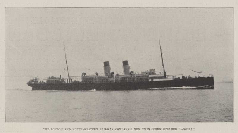 Lontoon ja Luoteis-Rautatieyhtiöt Uusi Twin-Screw Steamer Anglia tekijältä English Photographer