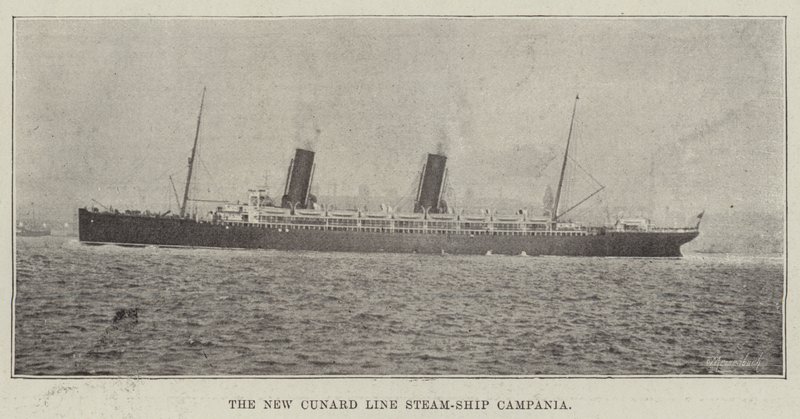 Uusi Cunard Linen höyrylaiva Campania tekijältä English Photographer