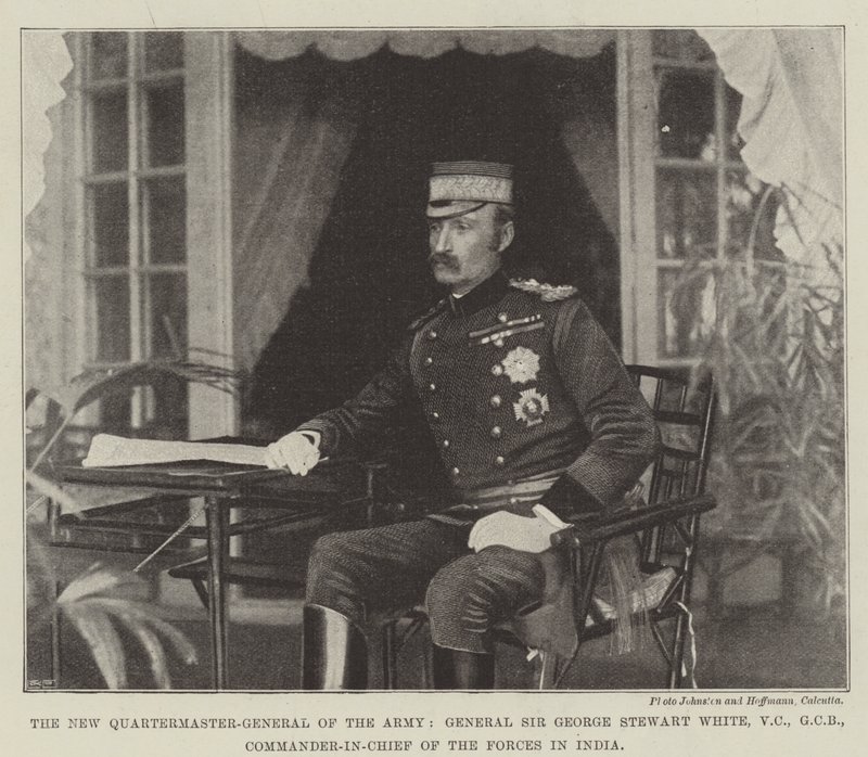 Uusi armeijan kenraali, kenraali Sir George Stewart White, VC, GCB, Intian joukkojen komentaja tekijältä English Photographer