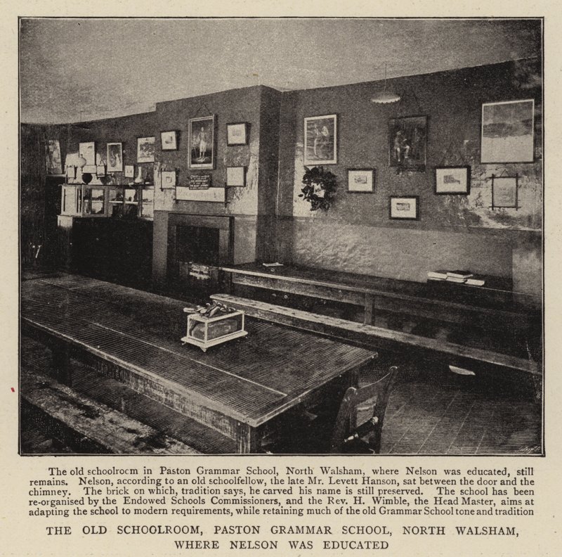 Old Schoolroom, Paston Grammar School, North Walsham, jossa Nelson sai koulutuksen tekijältä English Photographer