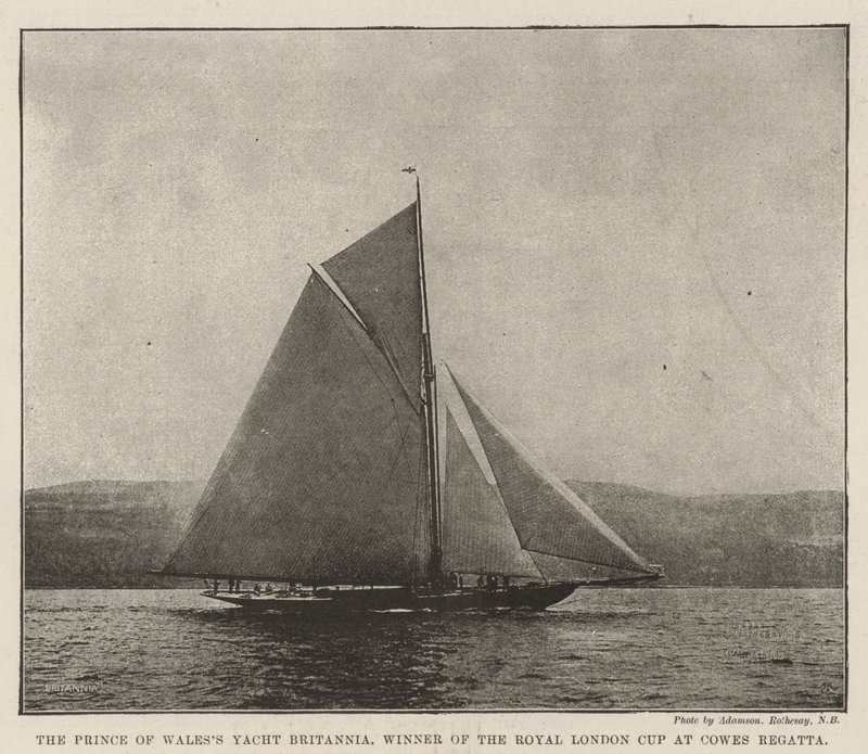 Prince of Wales Yacht Britannia, Cowes Regatan Royal London Cupin voittaja tekijältä English Photographer