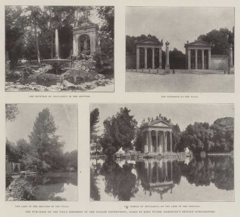 Italian hallitus osti Villa Borghesen kuningas Victor Emmanuelsin yksityisen tilauksen avustuksella tekijältä English Photographer