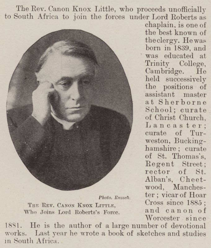 Pastori Canon Knox Little, joka liittyy Lord Robertss Forceen tekijältä English Photographer
