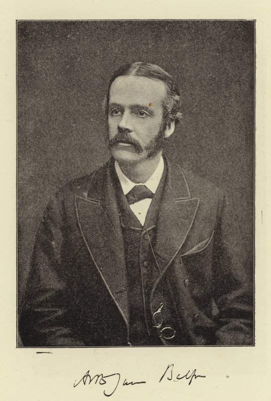Oikea Arthur James Balfour, kansanedustaja, Irlannin pääsihteeri ja tuleva konservatiivipuolueen johtaja tekijältä English Photographer