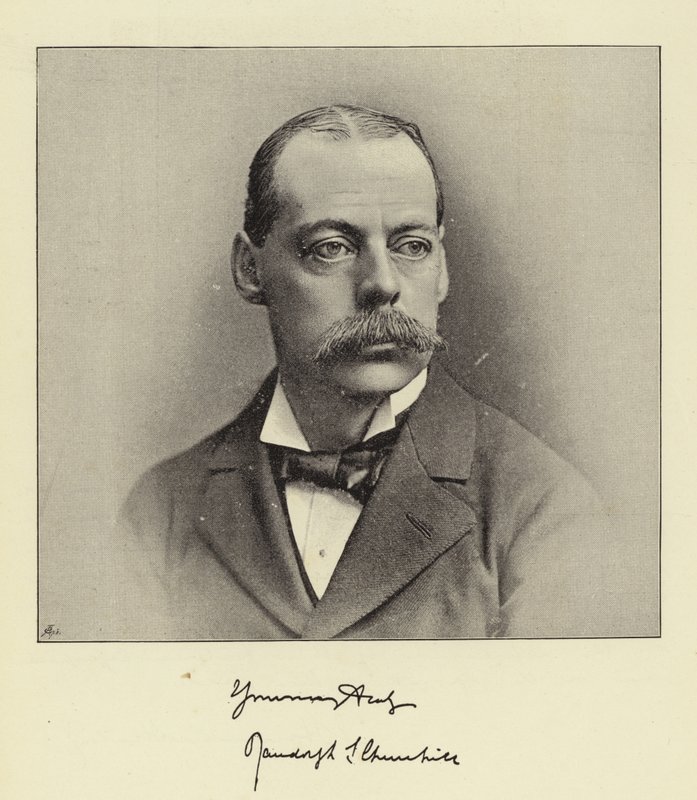 Oikea lordi Randolph Churchill, edesmennyt valtiovarainministeri ja alahuoneen entinen johtaja tekijältä English Photographer