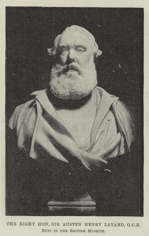 Oikea kunnia Sir Austen Henry Layard, GCB, rintakuva British Museumissa tekijältä English Photographer
