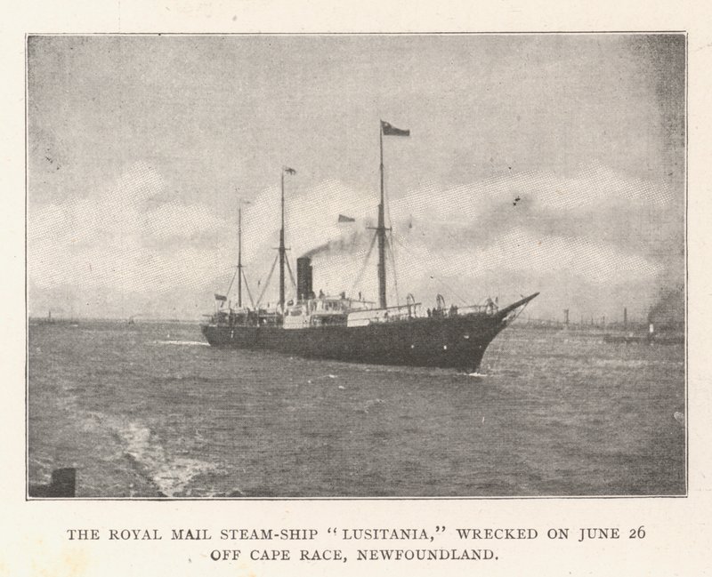 Royal Mail -höyrylaiva Lusitania, hylky 26. kesäkuuta Cape Racen edustalla, Newfoundlandissa tekijältä English Photographer