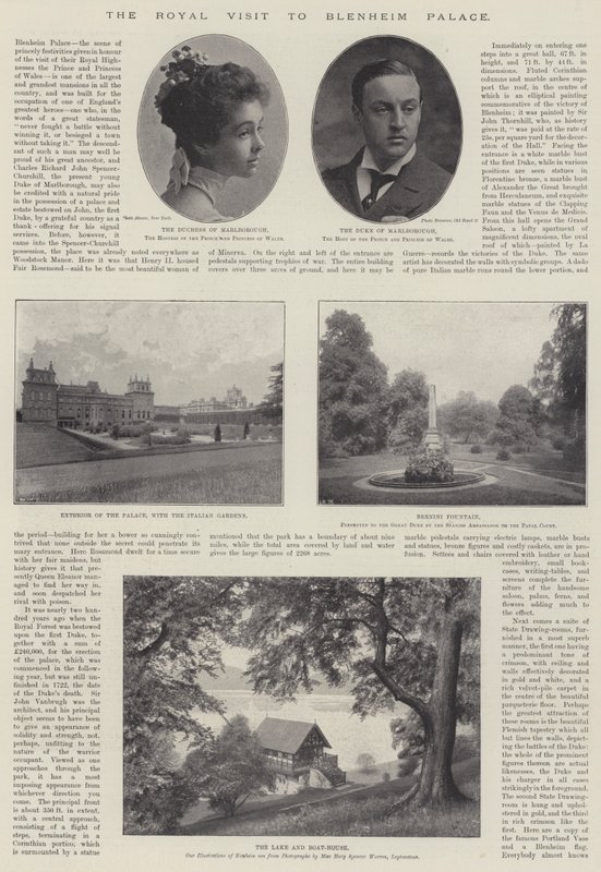Kuninkaallinen vierailu Blenheimin palatsissa, 28. marraskuuta 1896 tekijältä English Photographer