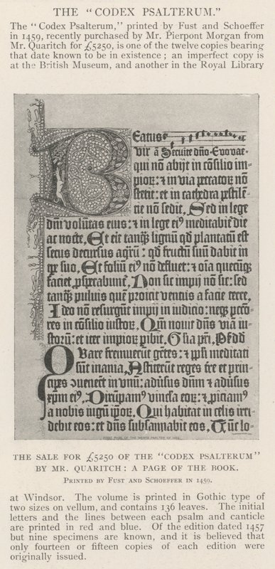 Mr Quaritchin Codex Psalterumin myynti 5 250 puntaa, kirjan sivu tekijältä English Photographer