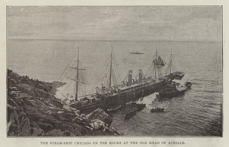 The Steam-Ship Chicago on the Rocks Old Head of Kinsalessa tekijältä English Photographer