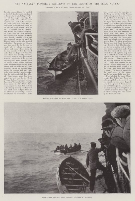 Stella-katastrofi, RMS Lynxin pelastustapahtumat tekijältä English Photographer