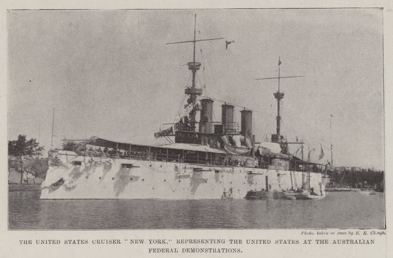 US Cruiser New York, joka edustaa Yhdysvaltoja Australian liittovaltion mielenosoituksissa tekijältä English Photographer
