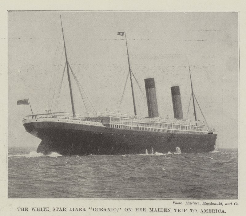 The White Star Liner Oceanic, hänen neitomatkallaan Amerikkaan tekijältä English Photographer