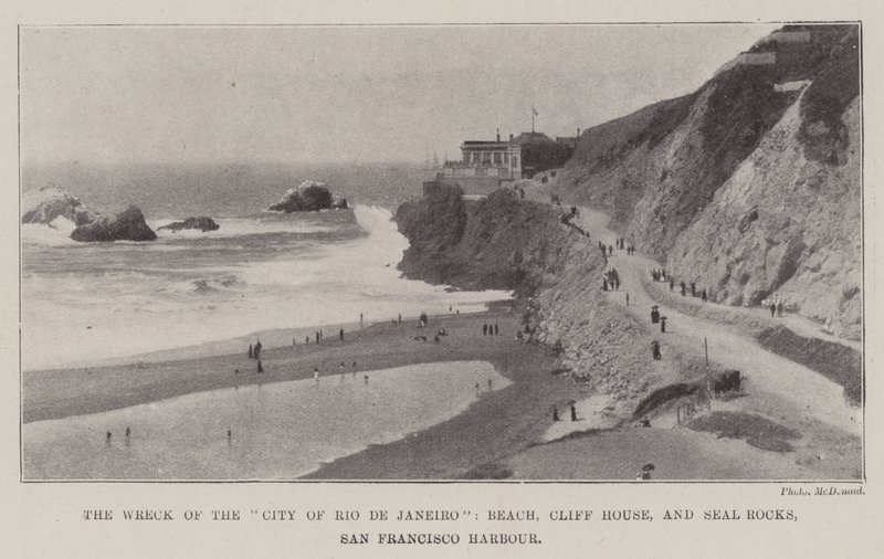 Rio de Janeiron kaupungin hylky, ranta, Cliff House ja Seal Rocks, San Franciscon satama tekijältä English Photographer