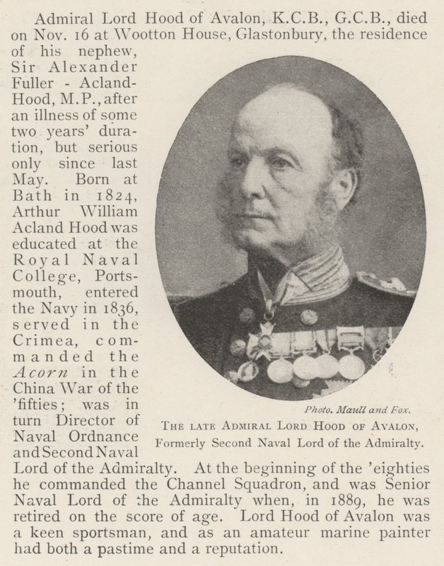 Edesmennyt Avalonin amiraali Lord Hood, entinen Admiralityn toinen merivoimien lordi tekijältä English Photographer