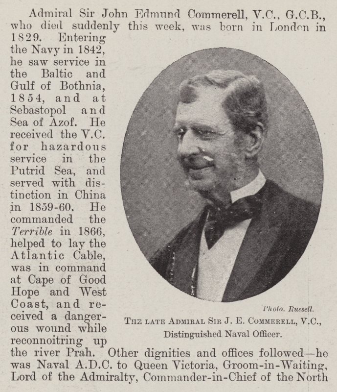Edesmennyt amiraali Sir J E Commerell, VC, arvostettu merivoimien upseeri tekijältä English Photographer