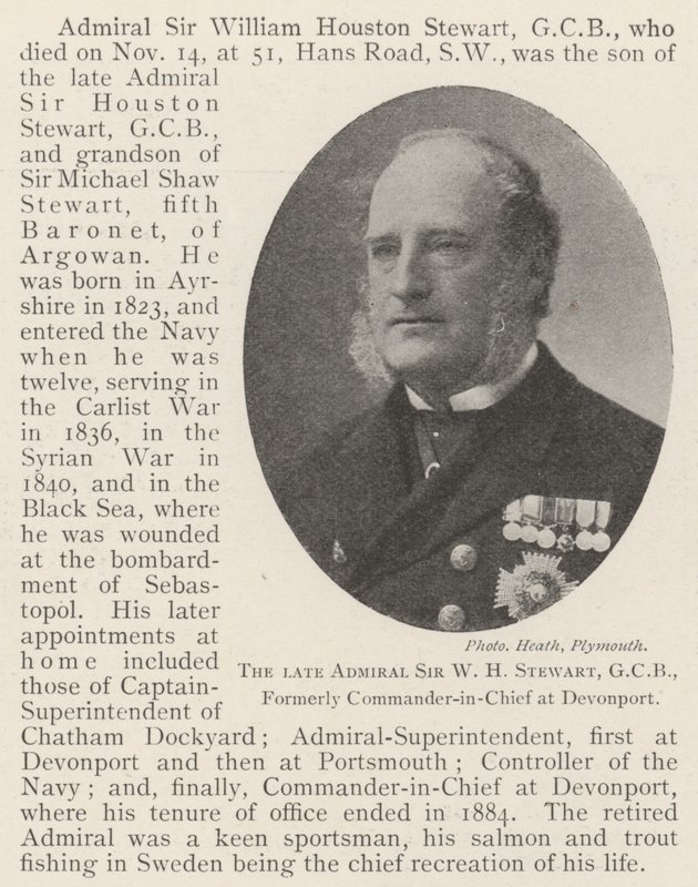 Edesmennyt amiraali Sir W H Stewart, GCB, entinen Devonportin komentaja tekijältä English Photographer
