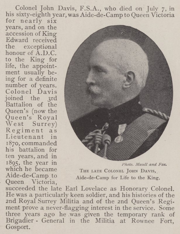 Edesmennyt eversti John Davis, Aide-de-Camp for Life to the King tekijältä English Photographer