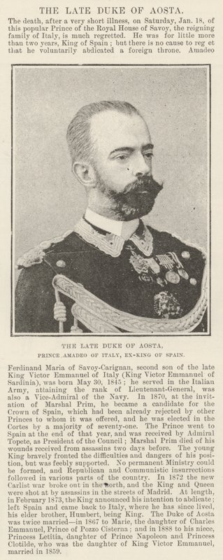 Edesmennyt Aostan herttua, Italian prinssi Amadeo, Espanjan entinen kuningas tekijältä English Photographer