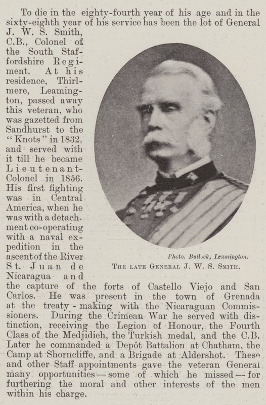Edesmennyt kenraali J W S Smith tekijältä English Photographer