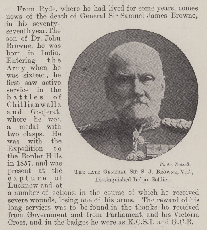 Edesmennyt kenraali Sir S J Browne, VC, Distinguished Indian Soldier tekijältä English Photographer