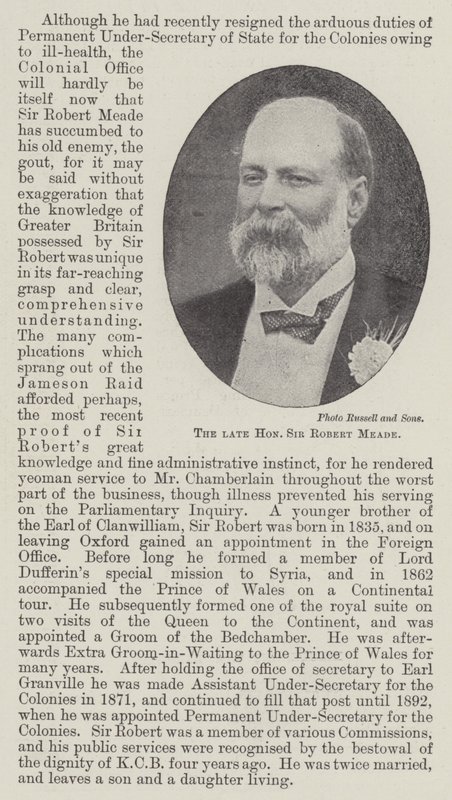Edesmennyt herra herra Robert Meade tekijältä English Photographer