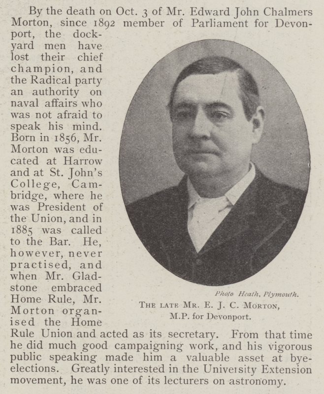 Edesmennyt herra E J C Morton, Devonportin kansanedustaja tekijältä English Photographer