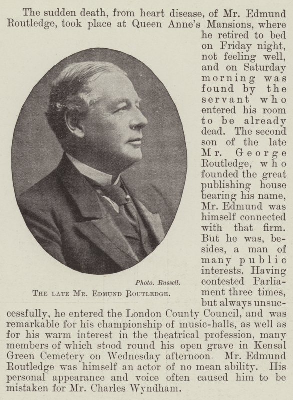 Edesmennyt herra Edmund Routledge tekijältä English Photographer