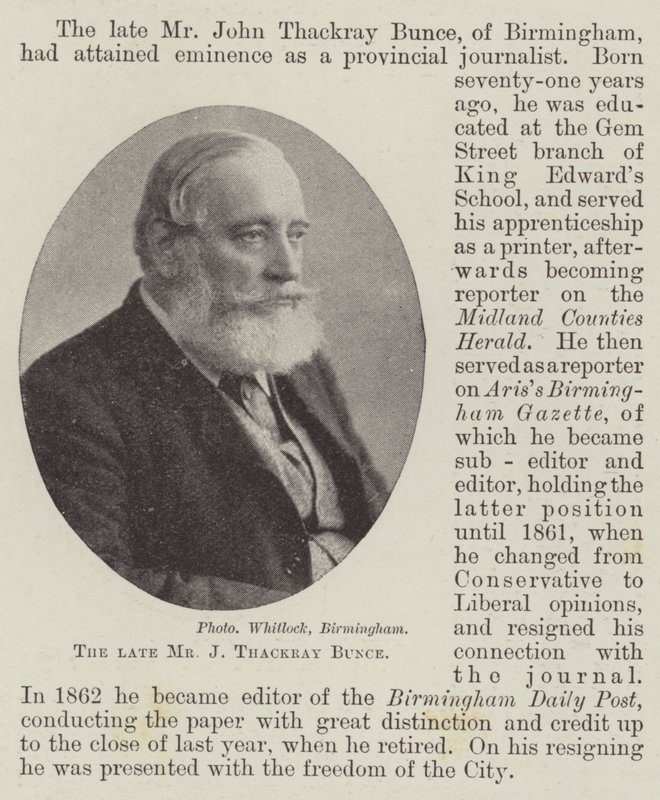 Edesmennyt herra J Thackray Bunce tekijältä English Photographer