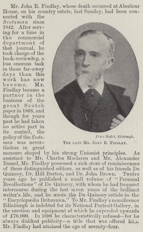 Edesmennyt herra John R Findlay tekijältä English Photographer