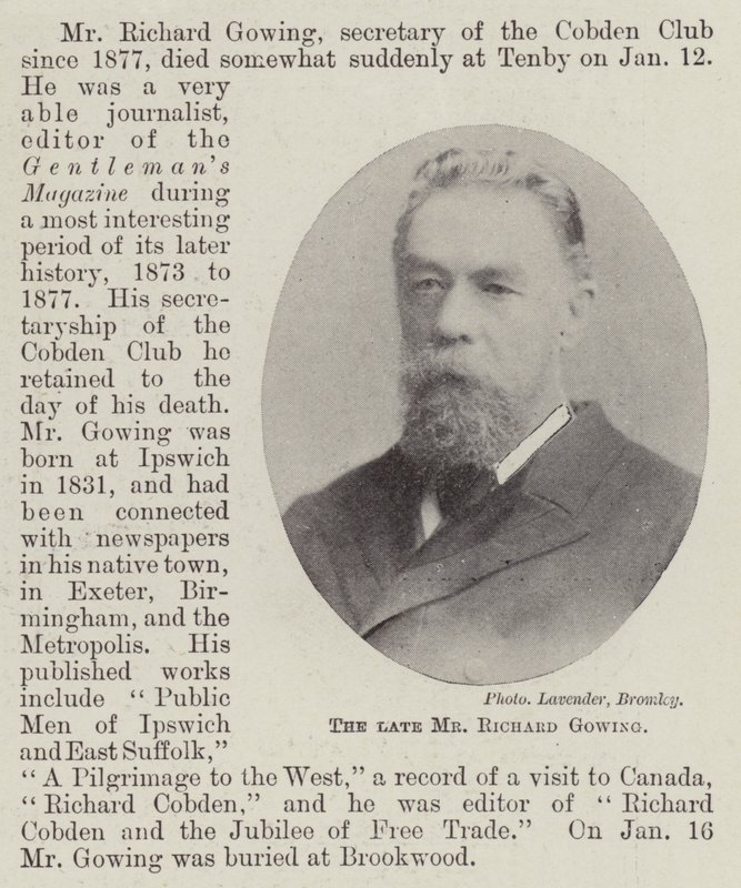 Edesmennyt herra Richard Gowing tekijältä English Photographer